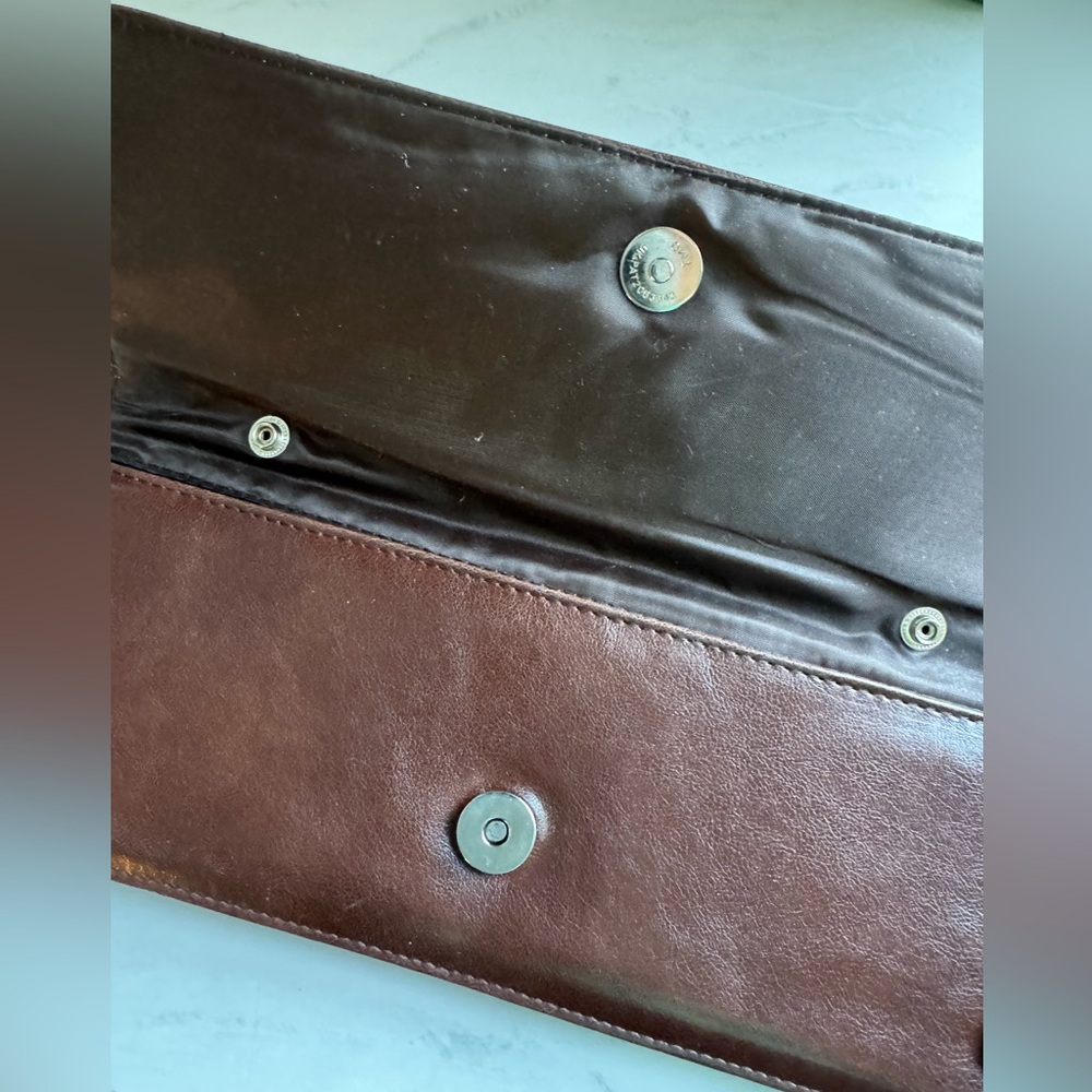 Brown Leather Aldo Clutch Purse - Picture 2 of 3